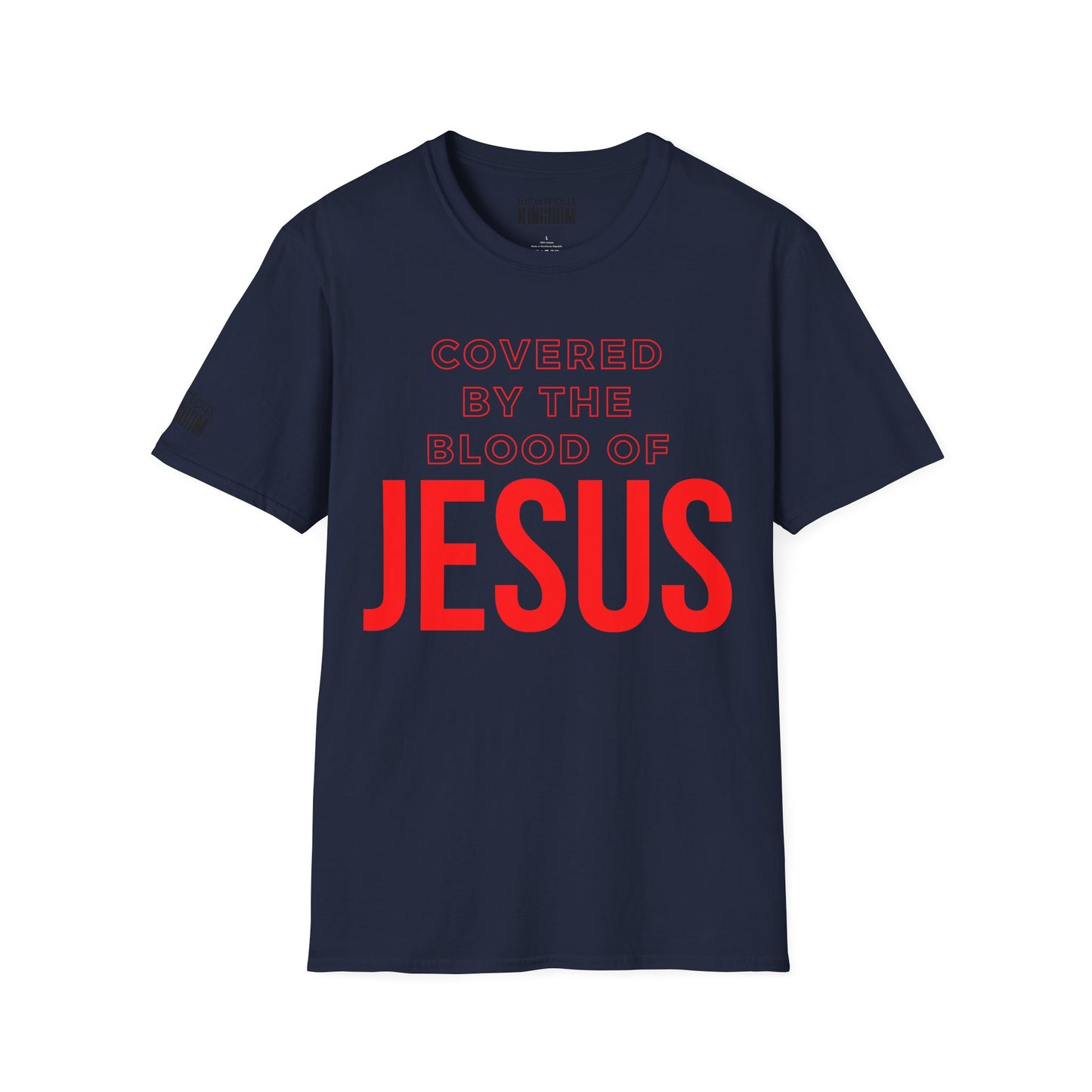 Covered By The Blood Of Jesus (Unisex Softstyle T-Shirt)