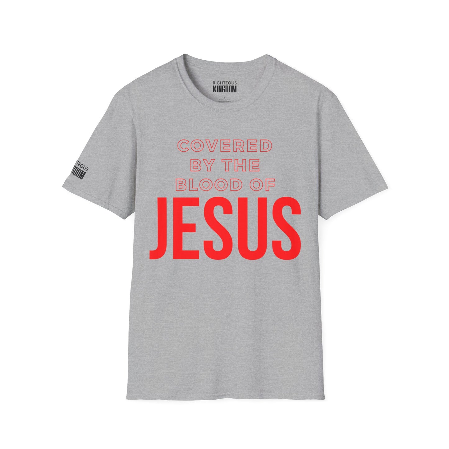 Covered By The Blood Of Jesus (Unisex Softstyle T-Shirt)